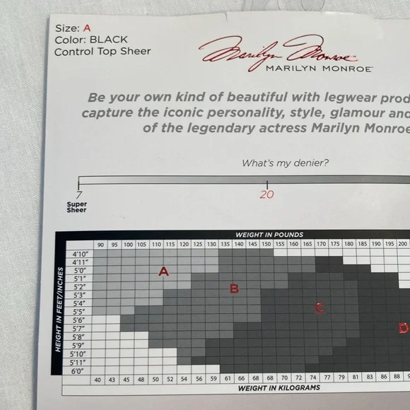 Marilyn Monroe and Laundry luxury sheer tights 20 deniers - Picture 14 of 16